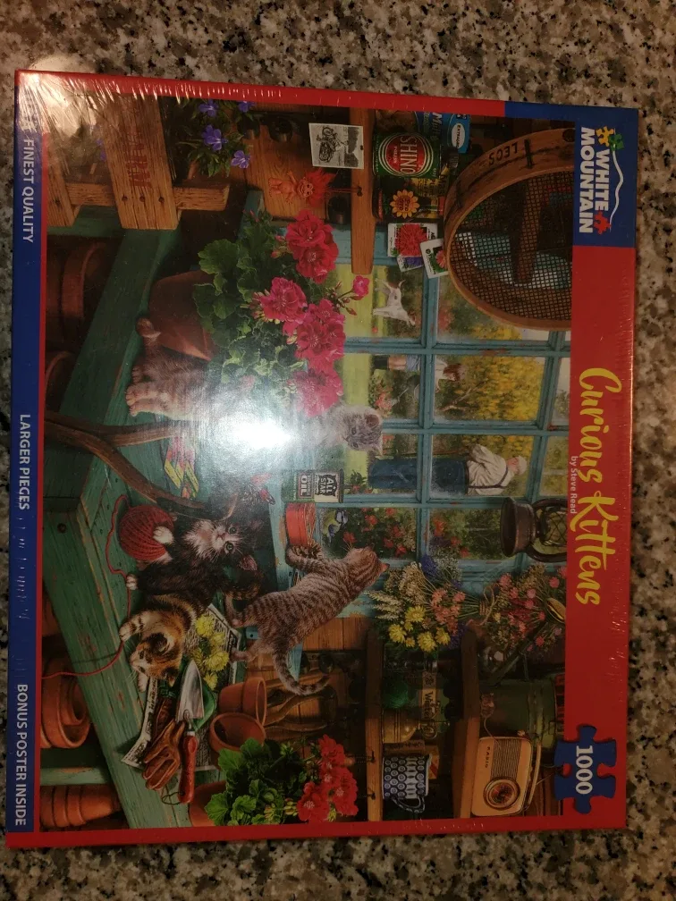 NEW! White Mountain Puzzles Curious Kittens - 1000 Piece Jigsaw image indicator(2)