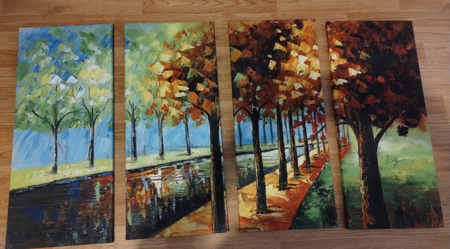 Modern Romantic Landscape Canvas – 20"x40" – Like New