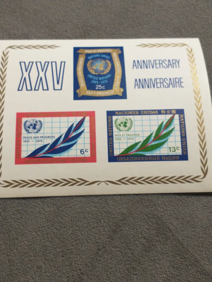 XXV Anniversary United Nations souvenir sheet Scott #212 image indicator(2)