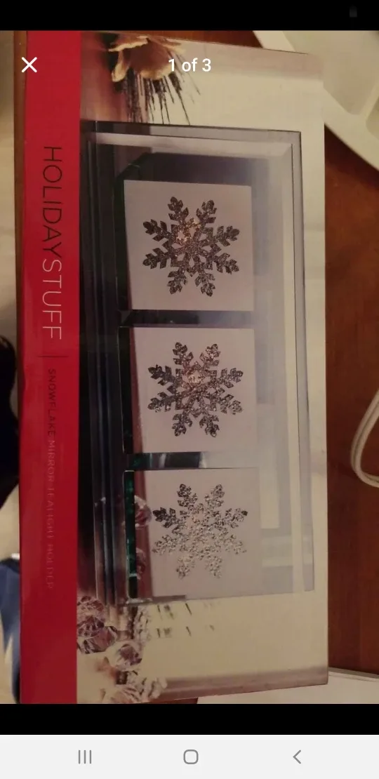 Holiday Stuff Snowflake Mirror Tealight Holder image indicator(3)