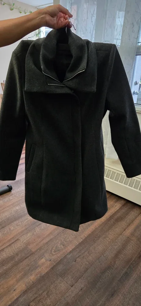 Grey Wool Blend Coat with Belt XL image indicator(5)