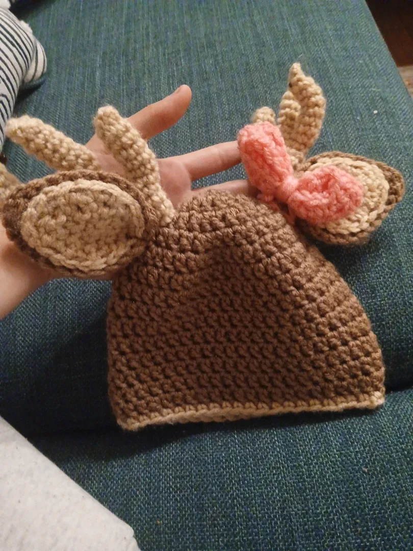 Crochet Reindeer Hat - Baby/Toddler image indicator(3)