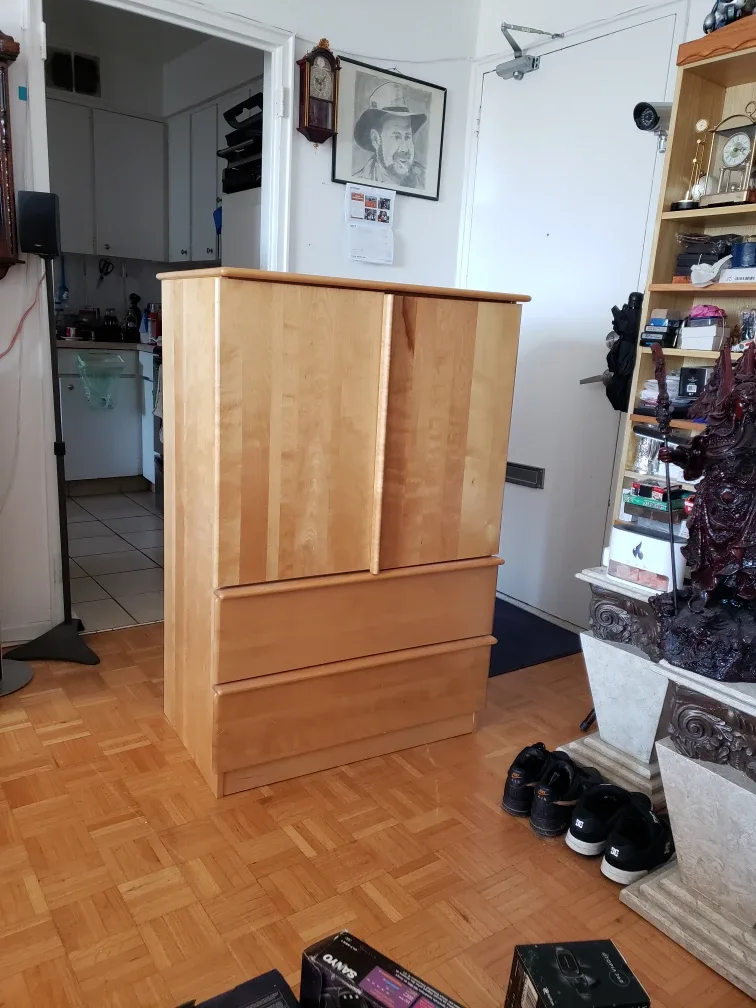 Wooden Armoire with Drawers