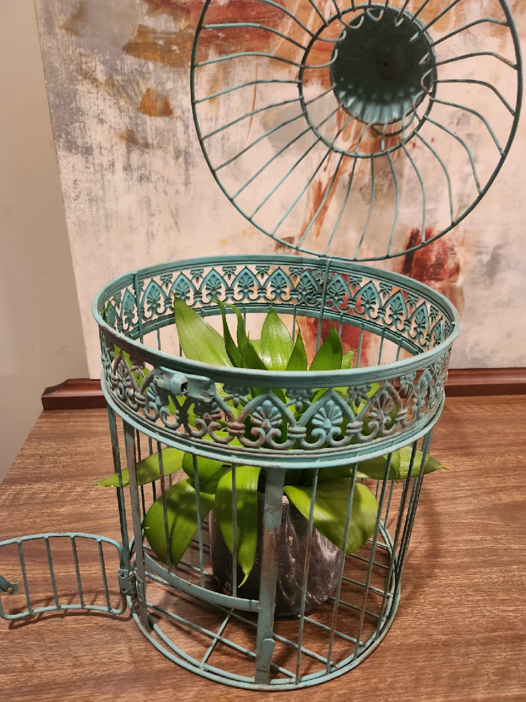 Decorative aqua colored Bird Cage - photo 2
