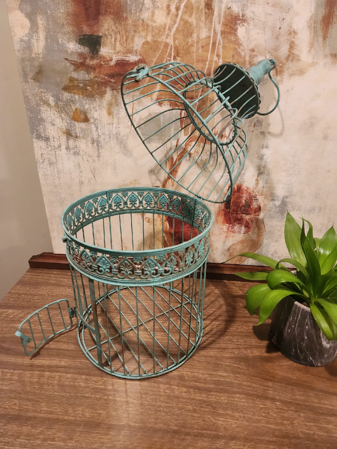 Decorative aqua colored Bird Cage - photo 4