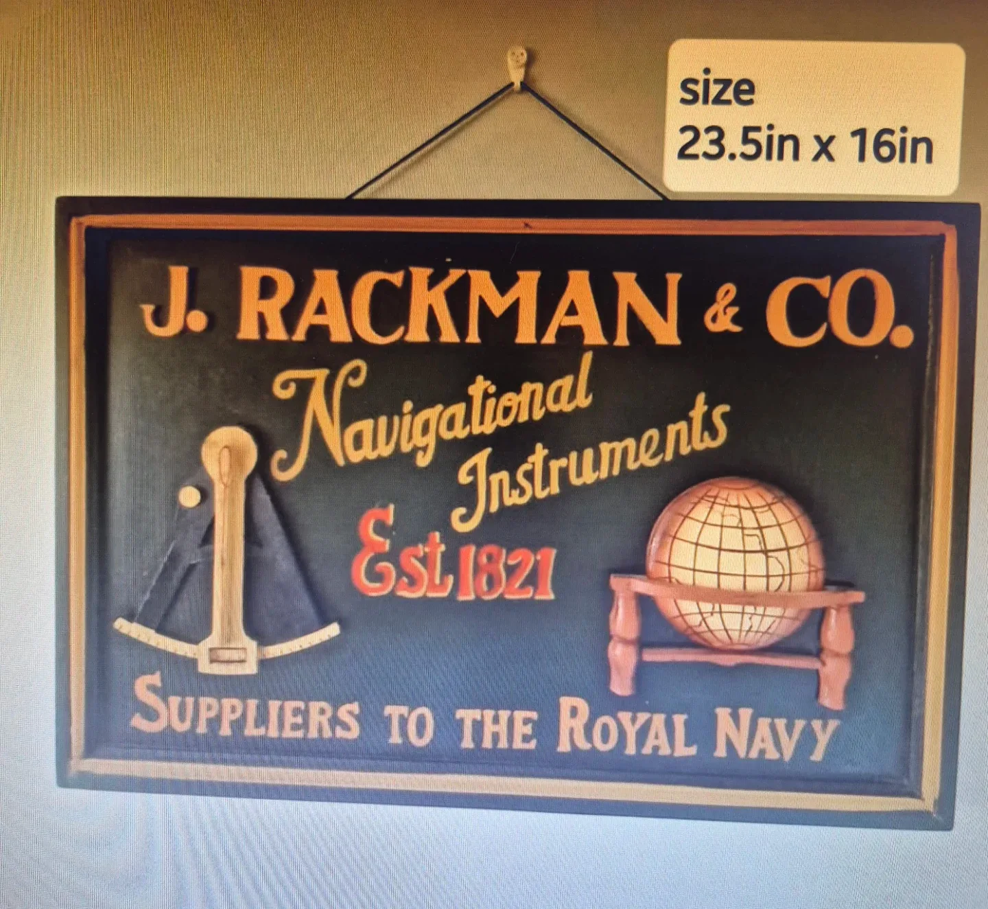 J. Rackman & Co. Navigational Instruments Sign 23.5 x 16 in