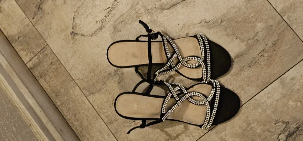 Black Rhinestone Sandals size 6.5