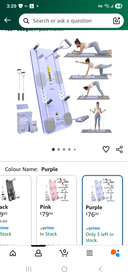 Poetish Pilates Reformer Machine - Purple image indicator(2)