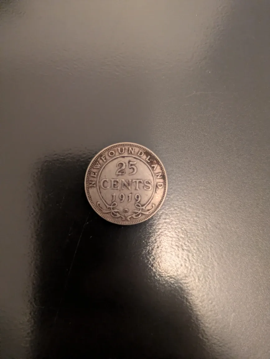 1919 Newfoundland 25 Cents Coin