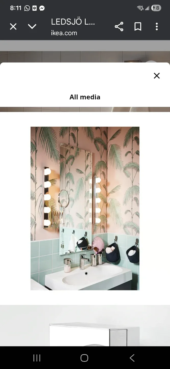 IKEA LEDSJÖ LED Wall Lamp, Stainless Steel image indicator(5)