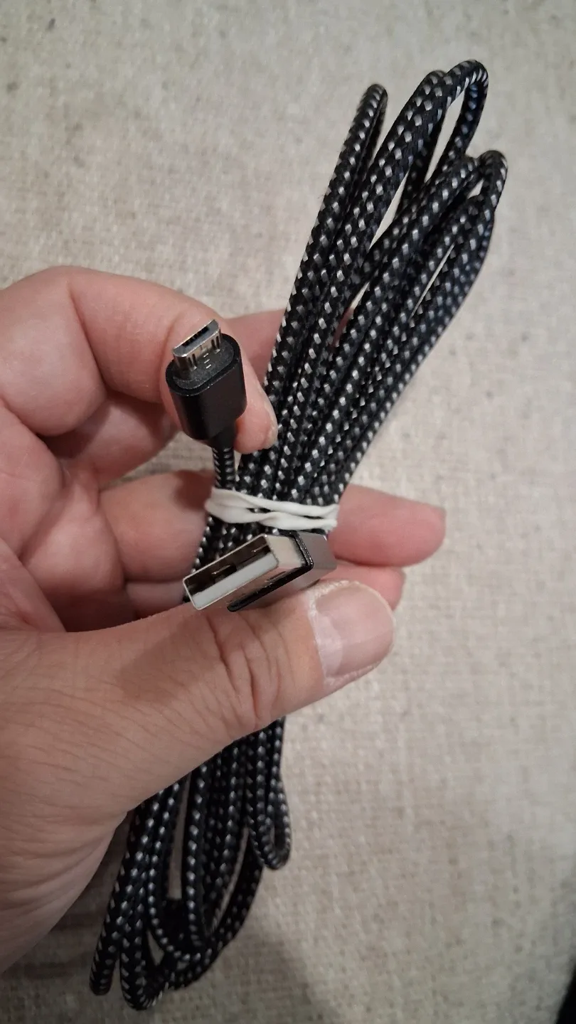 USB A to USB B (micro USB) Cable.  Extra-Long 3m image indicator(3)