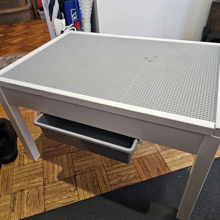 White Activity Table with Lego Compatible Surface