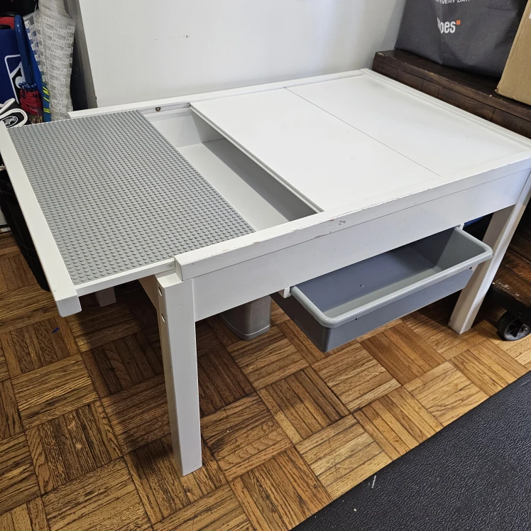 White Activity Table with Lego Compatible Surface - photo 2