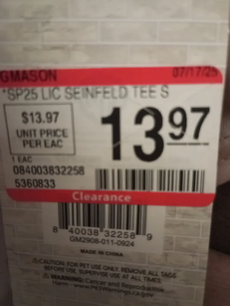 New Seinfeld Retro Paws Pet T-Shirt Size S image indicator(3)