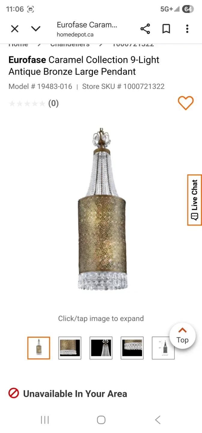 Eurofase Caramel Collection 9-Light Antique Bronze Pendant