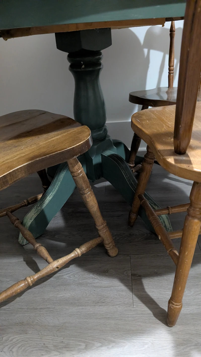 Round Wooden Dining Table with 4 Chairs