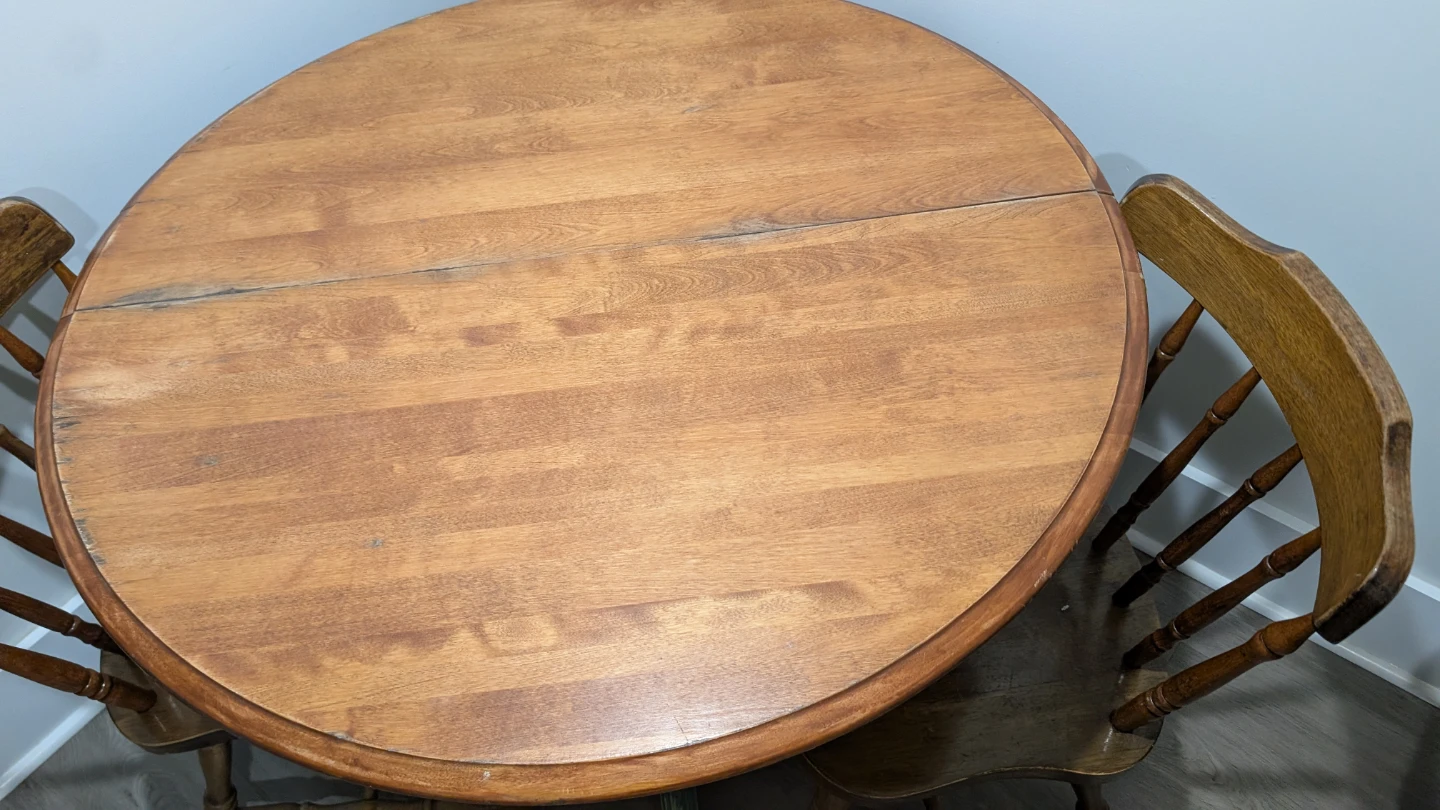 Round Wooden Dining Table with 4 Chairs - photo 3