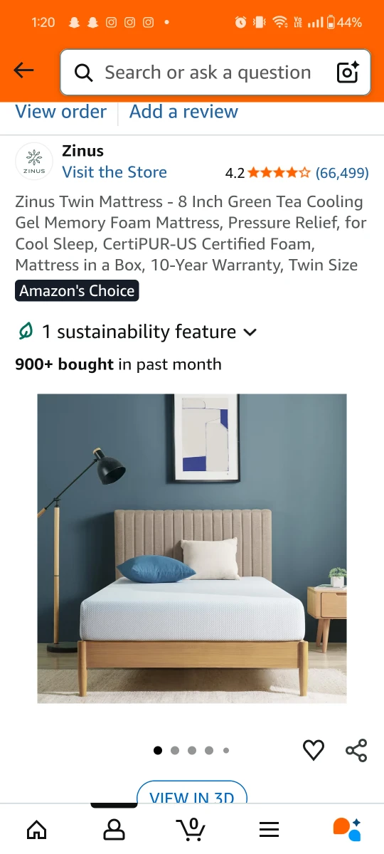 Zinus Twin Mattress - 8 Inch