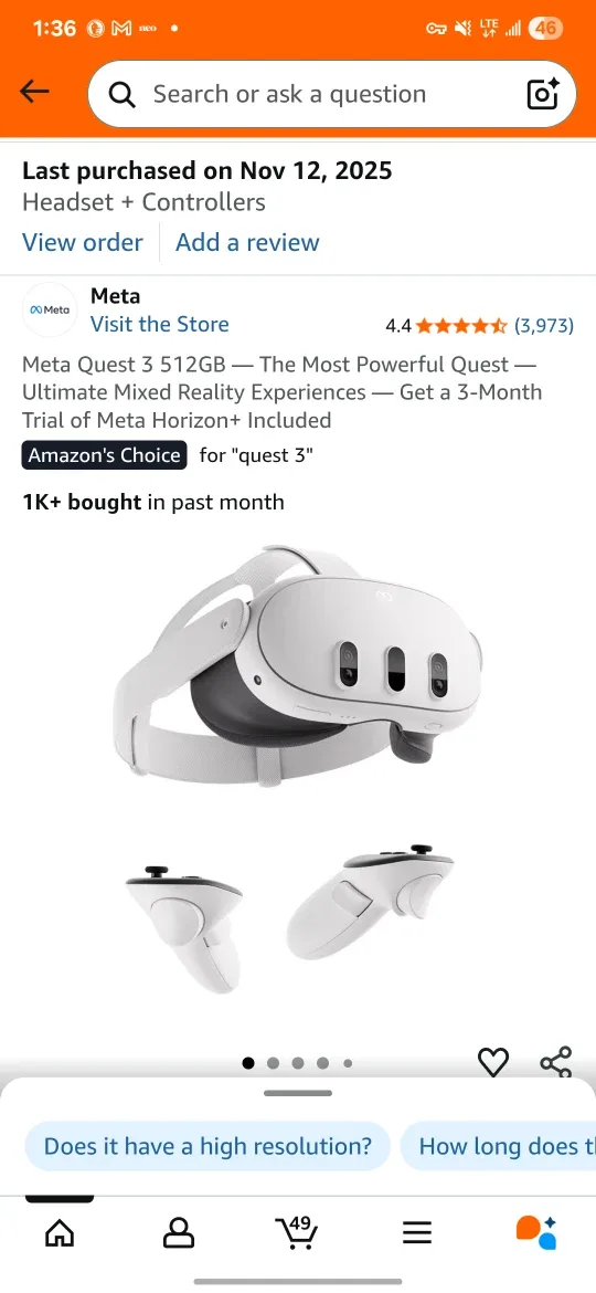 Meta Quest 3 512GB - VR Headset + Controllers