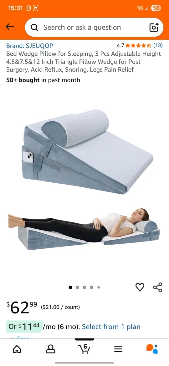 Bed Wedge Pillow - New in Package