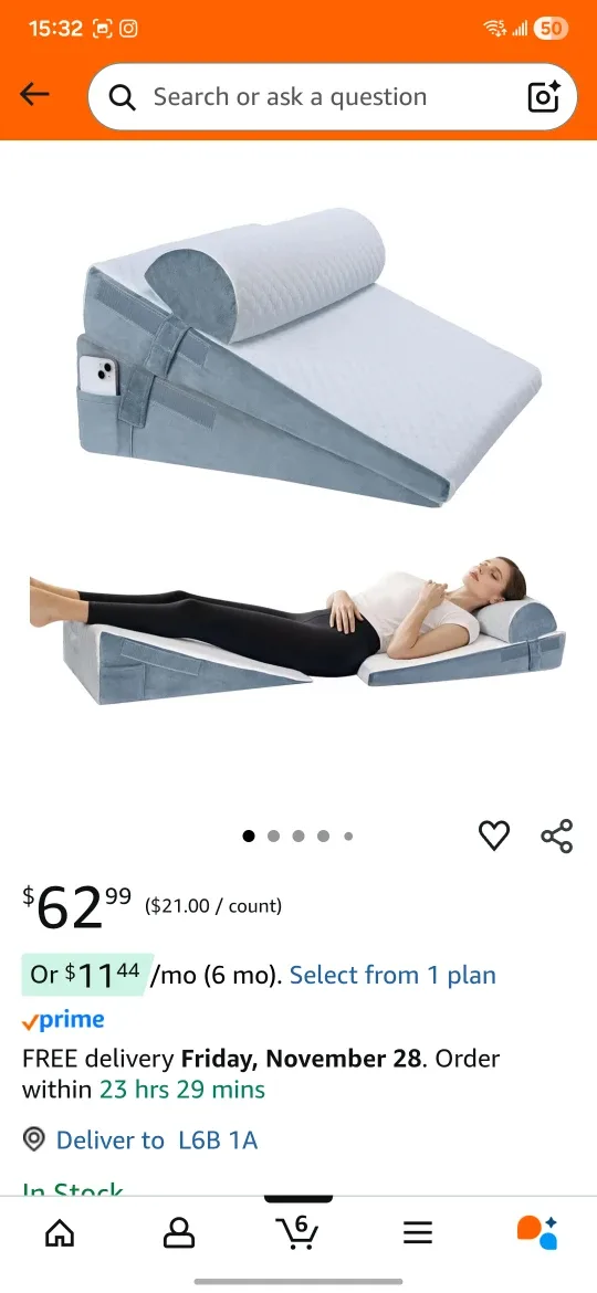 Bed Wedge Pillow - New in Package image indicator(3)