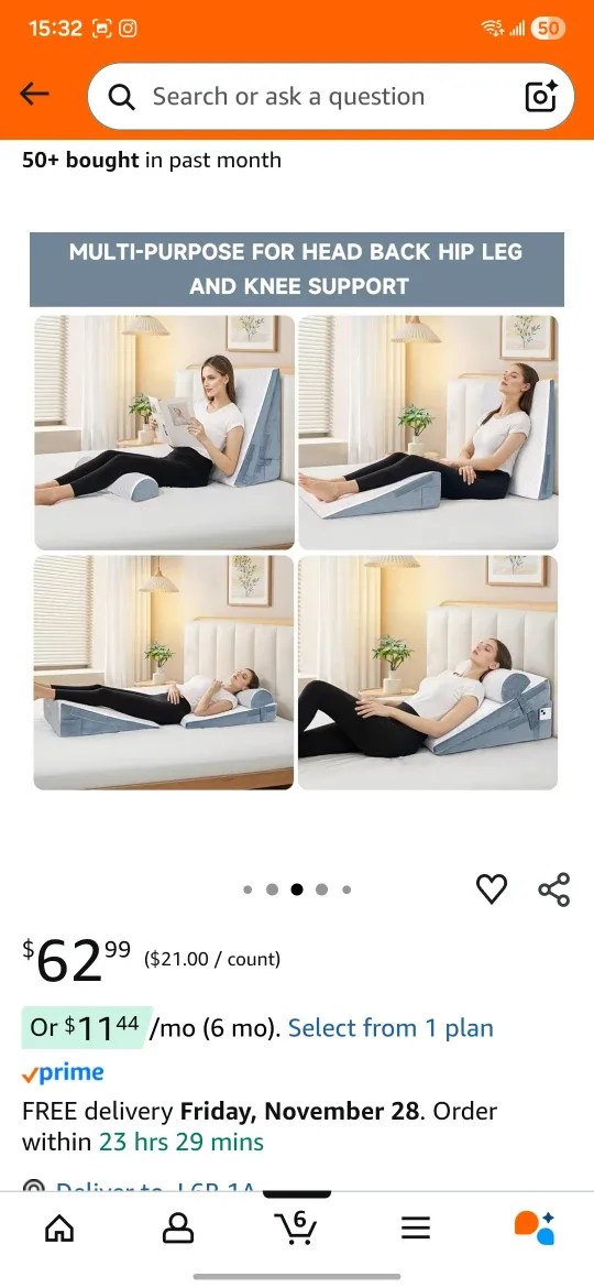 Bed Wedge Pillow - New in Package image indicator(5)