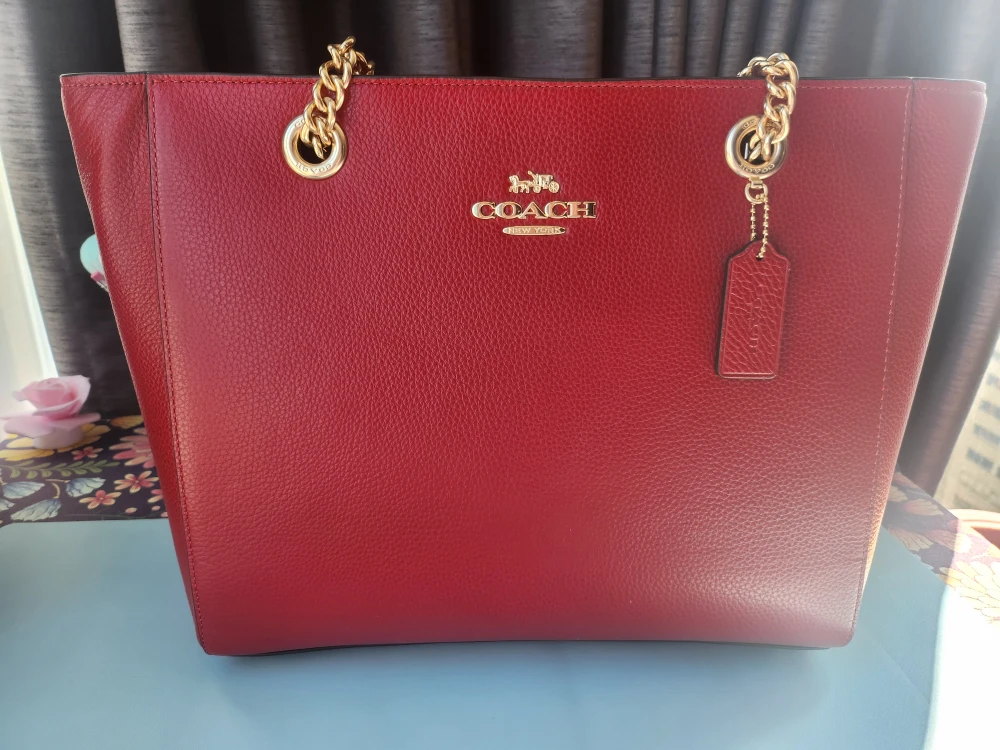 Coach Leather Market Tote - Red - photo 4