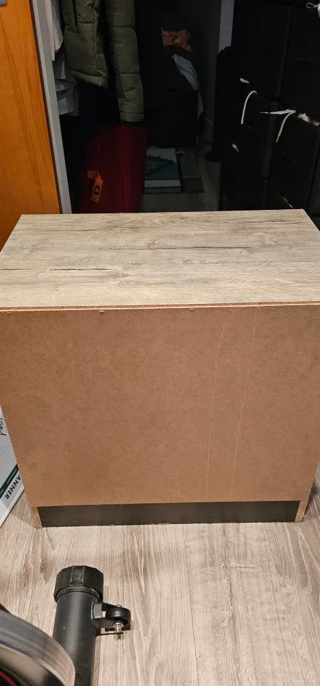 Wood Finish 2-Drawer Nightstand