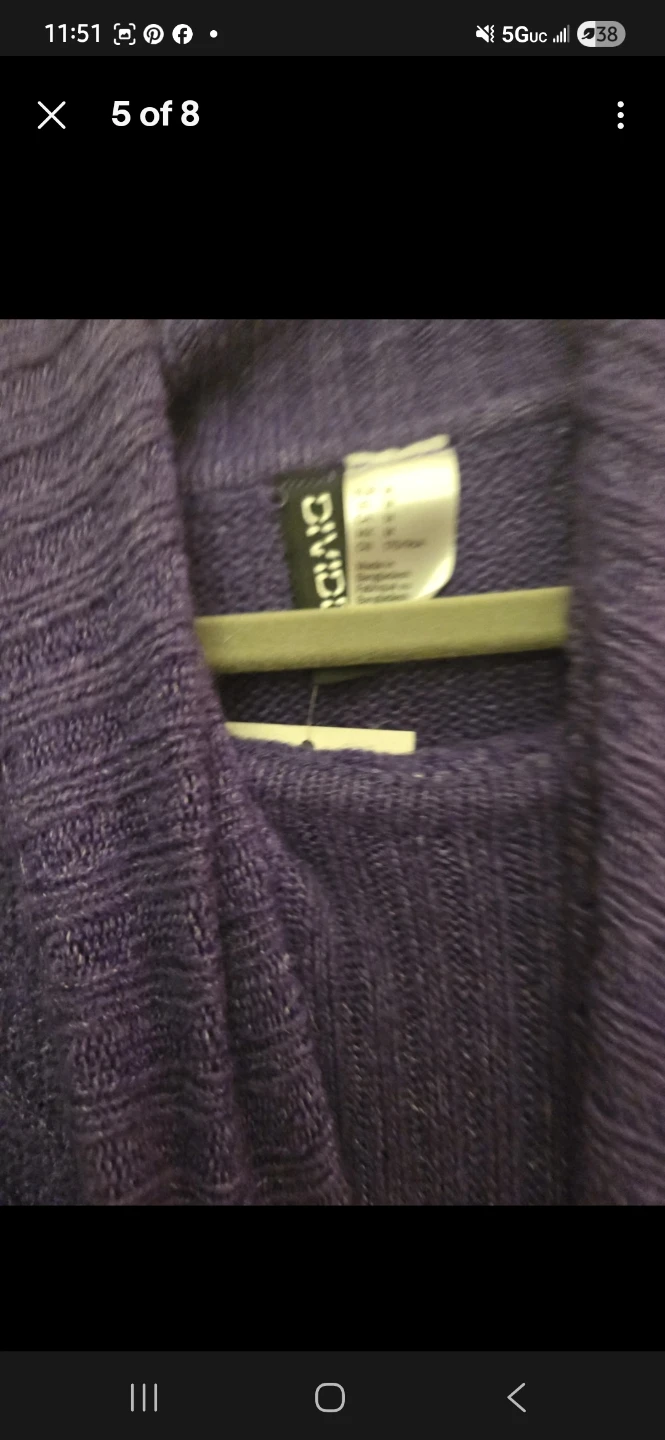 Purple color turtle neck divided women cardigan sz - photo 4