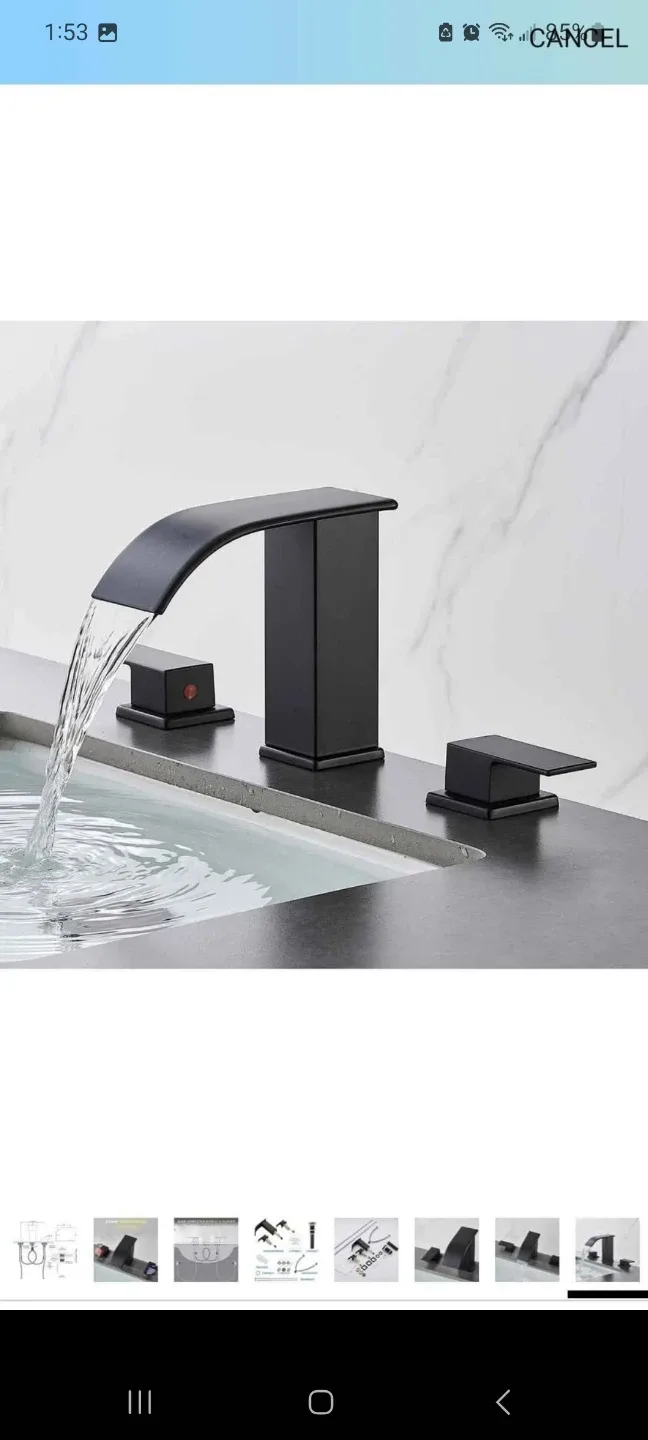 AVSIILE Waterfall Bathroom Faucet - Matte Black image indicator(5)