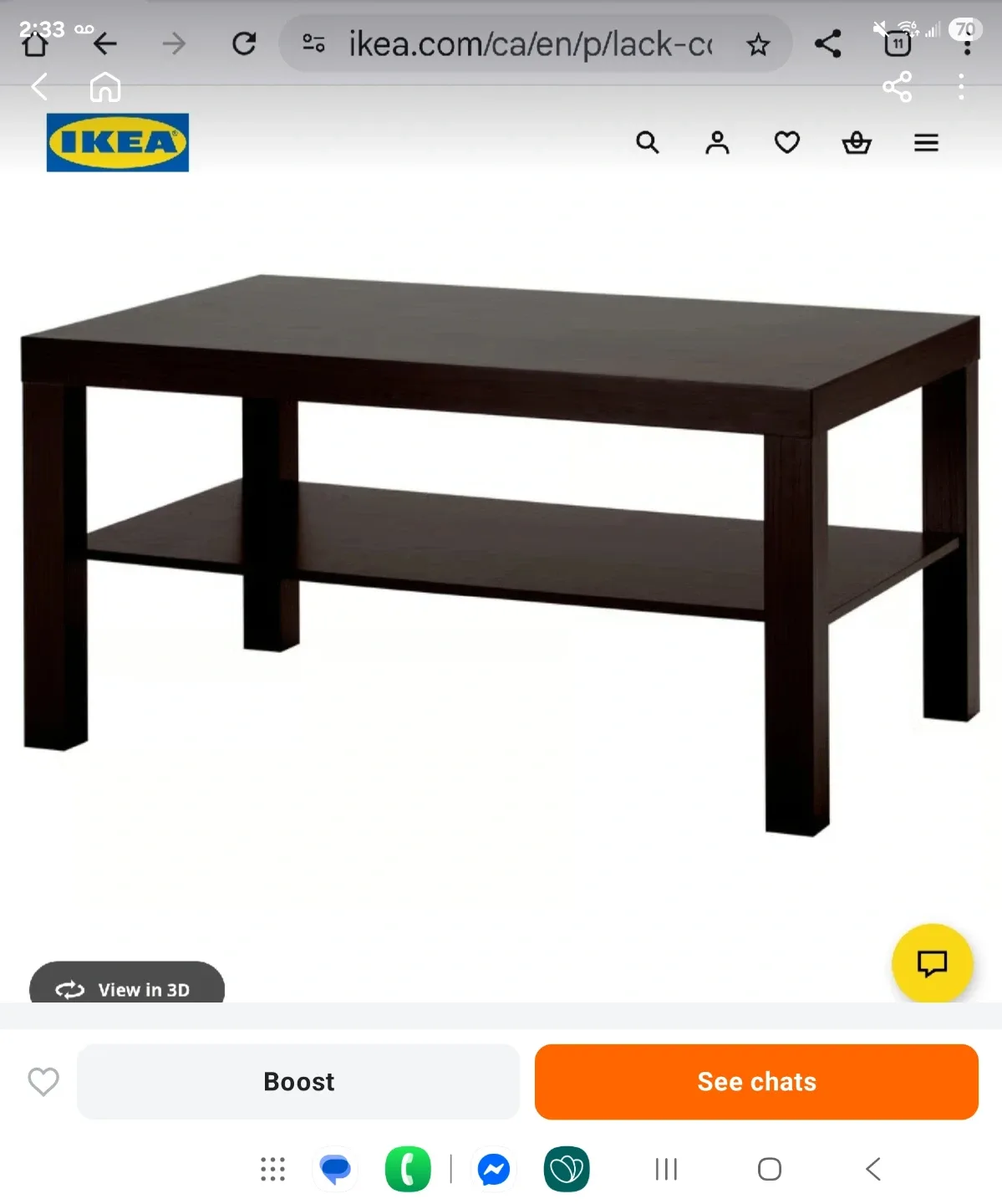 IKEA Lack Coffee Table - Brown