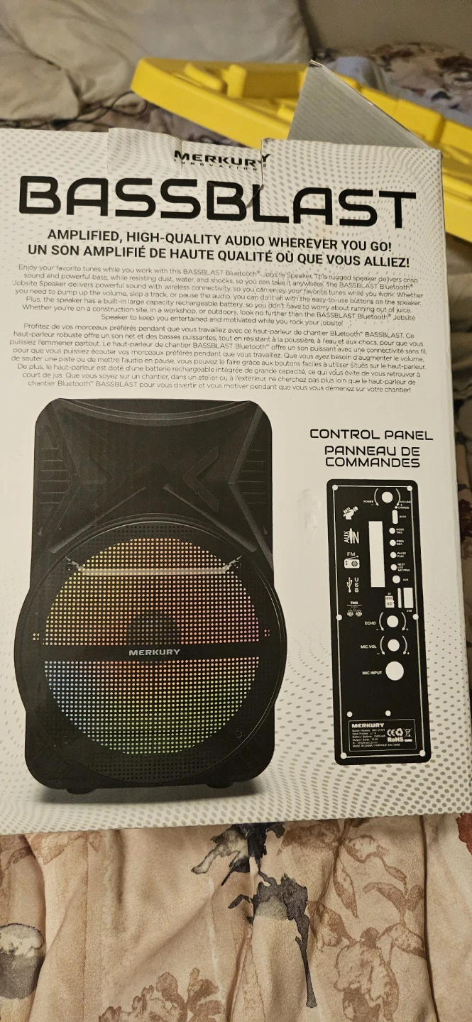 Merkury Innovations BassBlast Bluetooth Jobsite Speaker