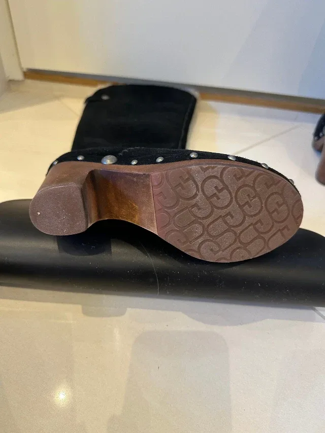 UGG Black Suede Leather Tall Boots image indicator(6)