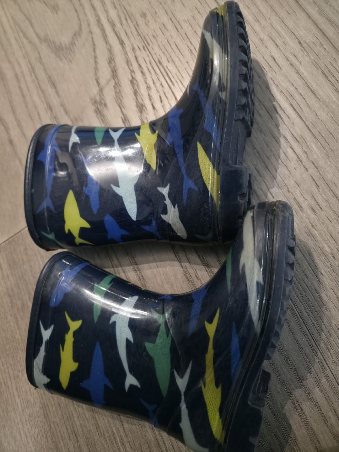 Shark Pattern Rain Boots - Size 9