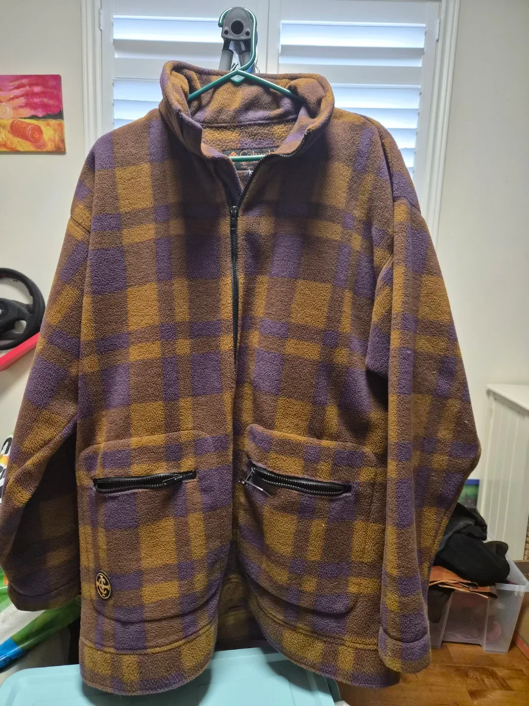 Columbia Plaid Fleece Jacket XL thumbnail