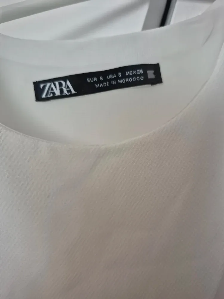 Zara White One-Shoulder Dress - Size S image indicator(2)