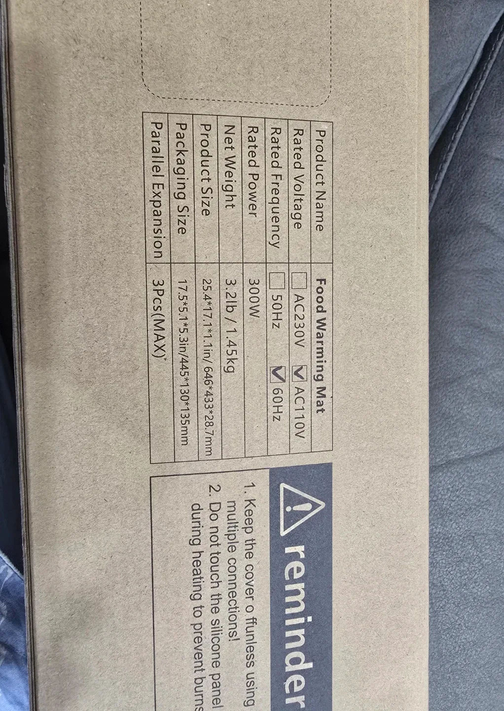 Extra Large Warming Mat for Food image indicator(10)