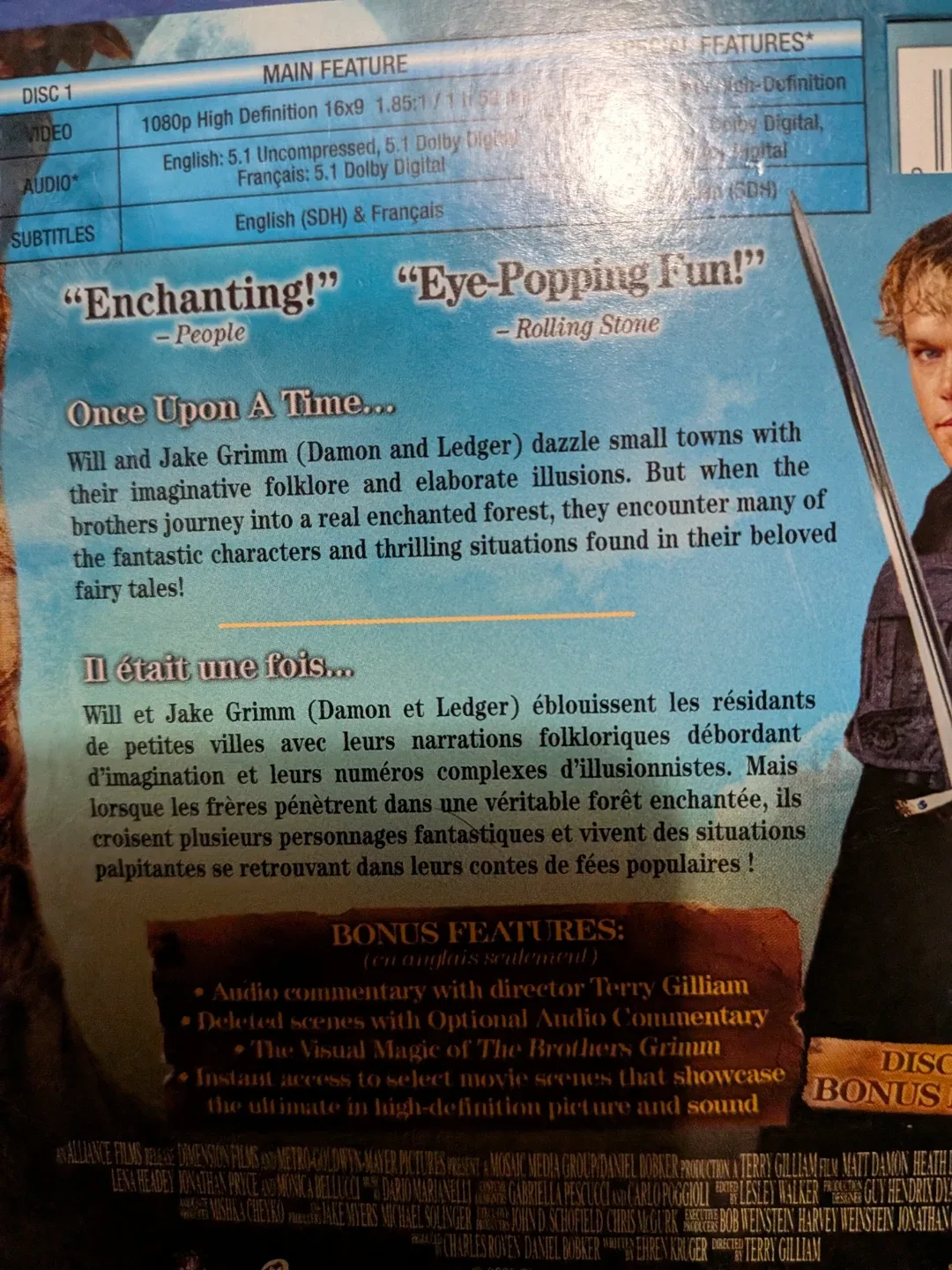 The Brothers Grimm (Blu-ray) bonus disc included image indicator(2)
