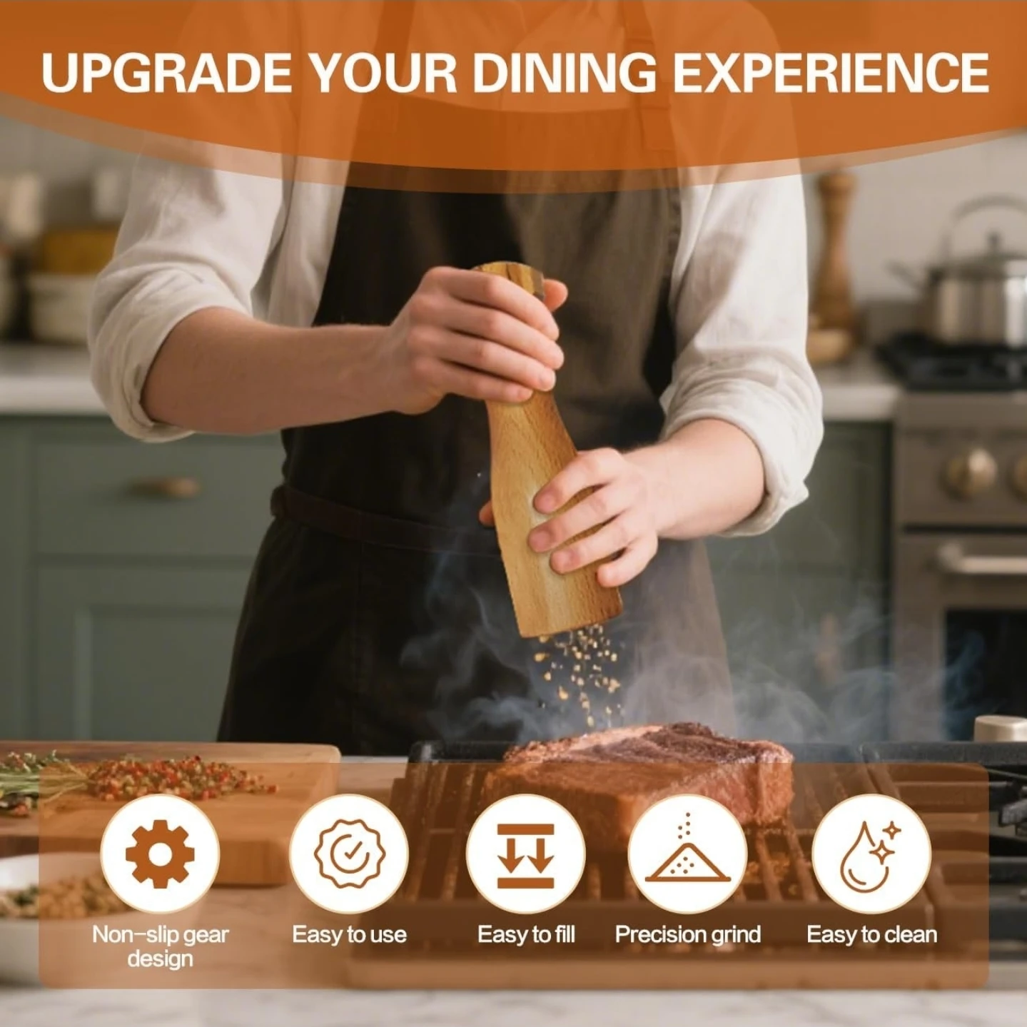 Wooden Salt And Pepper Grinder Set - photo 4