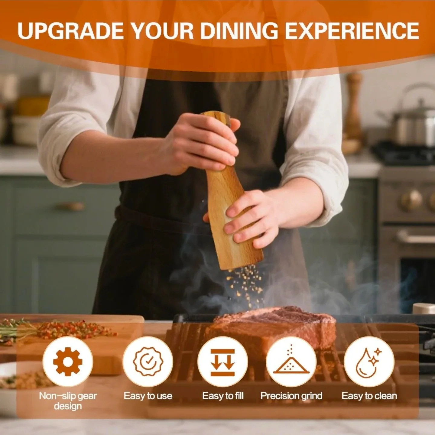 Wooden Salt And Pepper Grinder Set image indicator(4)