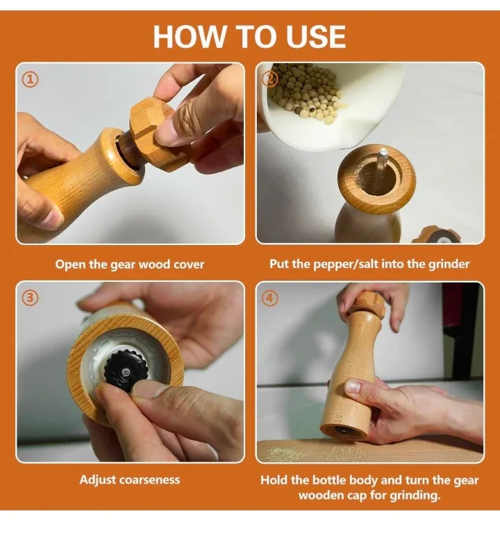 Wooden Salt And Pepper Grinder Set image indicator(7)