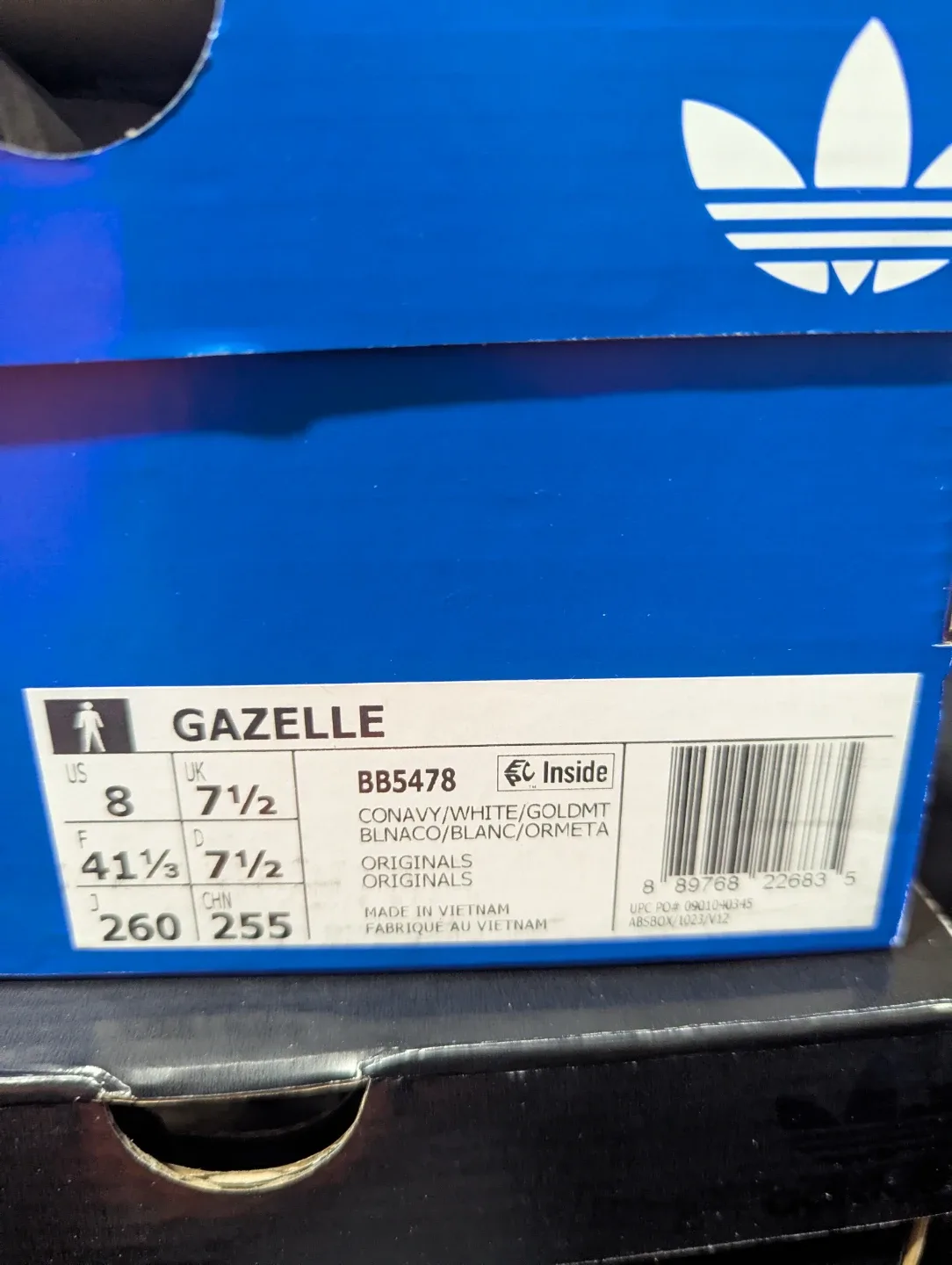 50% OFF Adidas Men’s Gazelle Blue/White size 8 sneaker image indicator(3)