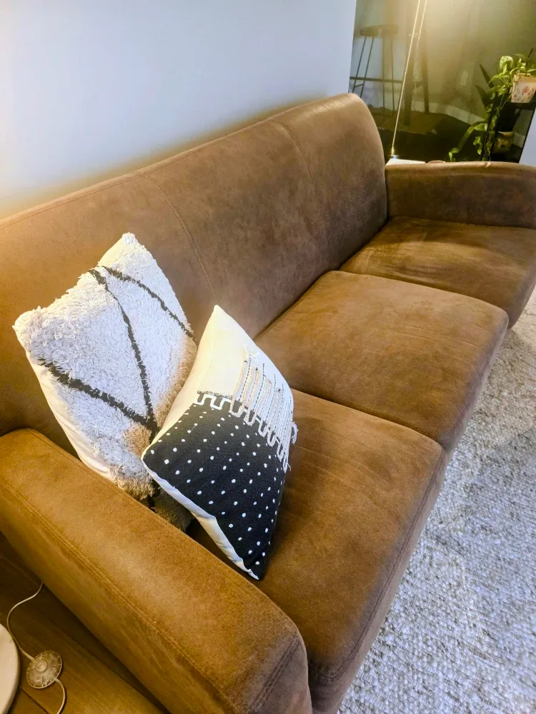 Brown Suede-Like Sofa image indicator(2)