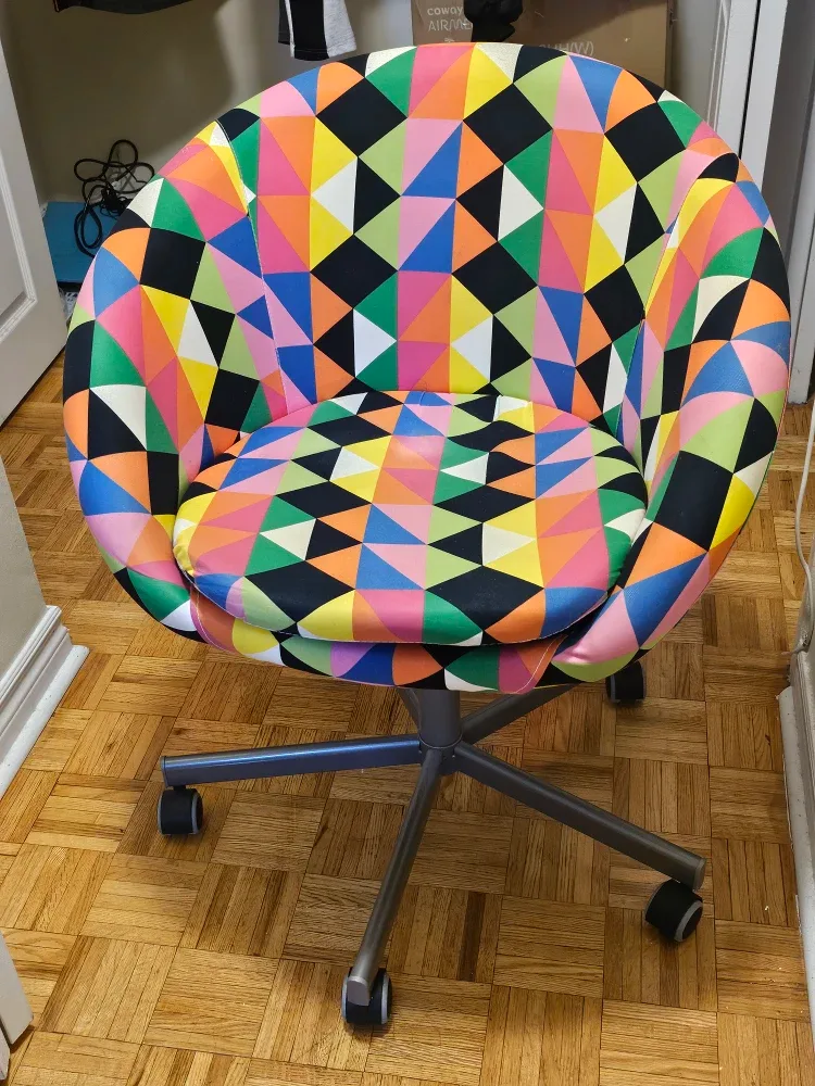 IKEA Skruvsta Swivel Computer Office Chair, Colorful Pattern