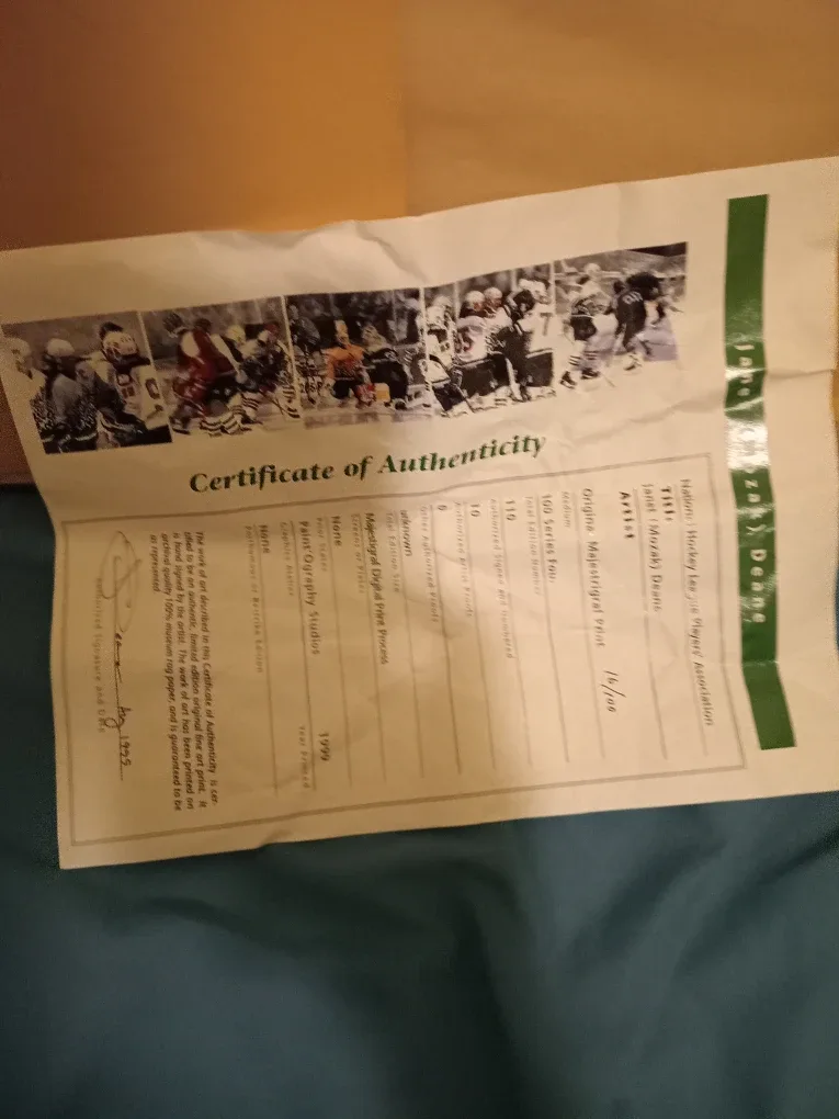 NHLPA AUTOGRAPHED PAINTING OF NHL PLAYER LTD ED 16/100 WITH COA image indicator(5)