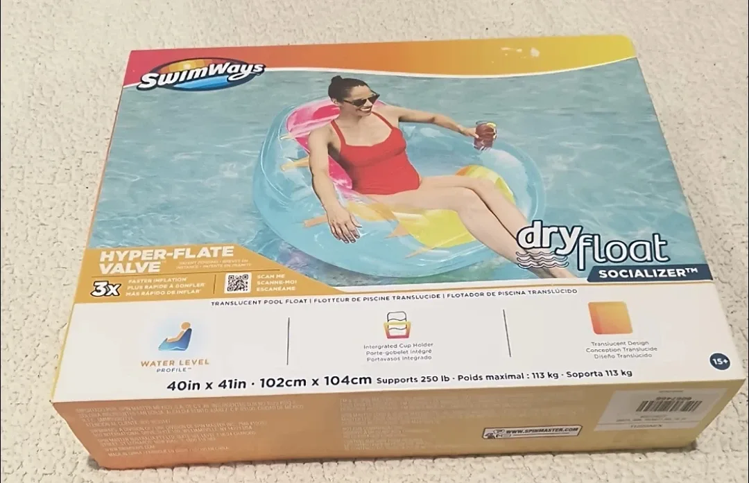 SwimWays Dry Float Socializer Pool Float - NEW in Box! image indicator(2)