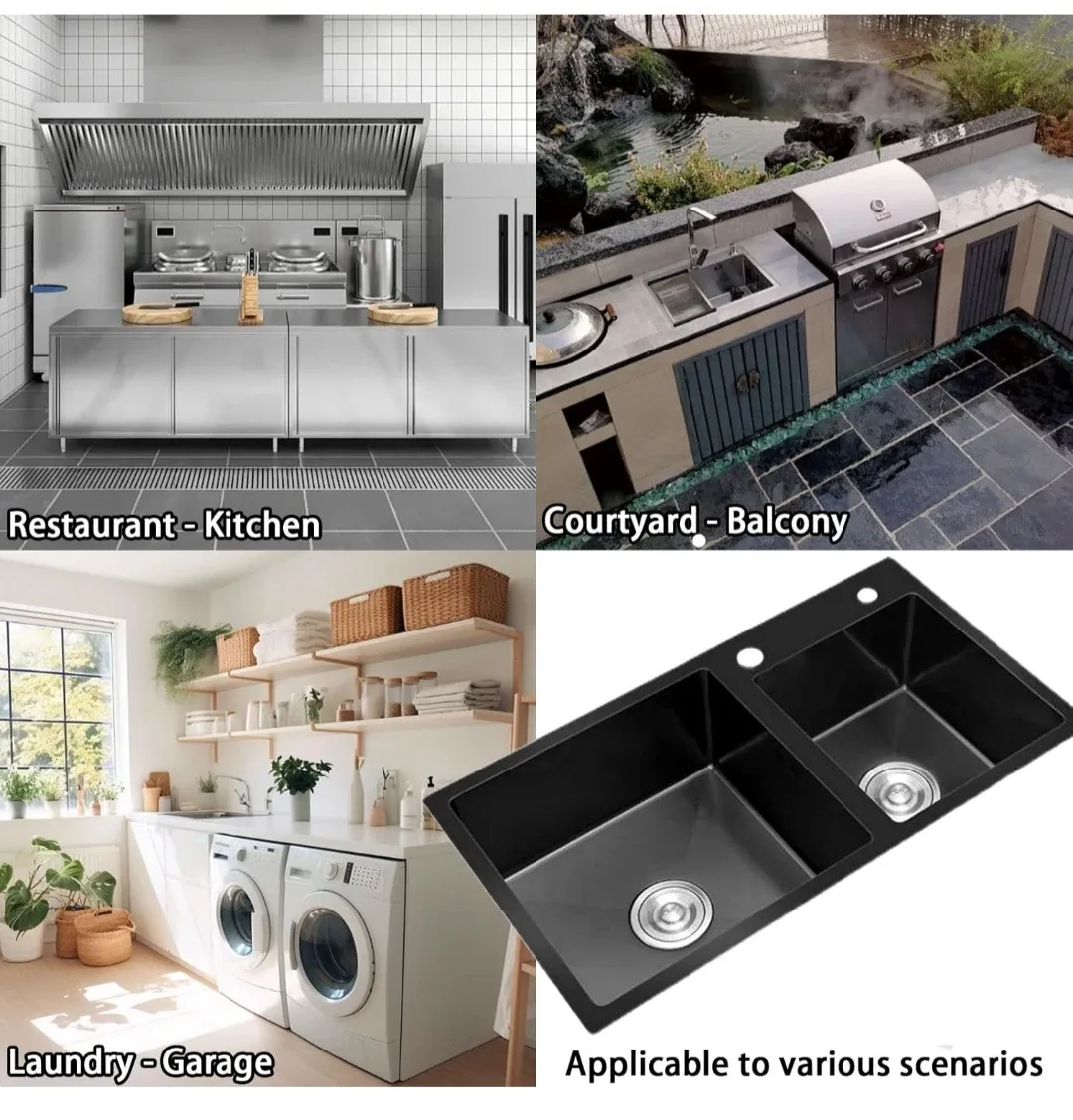 Stainless Steel Double Kitchen Sink image indicator(2)