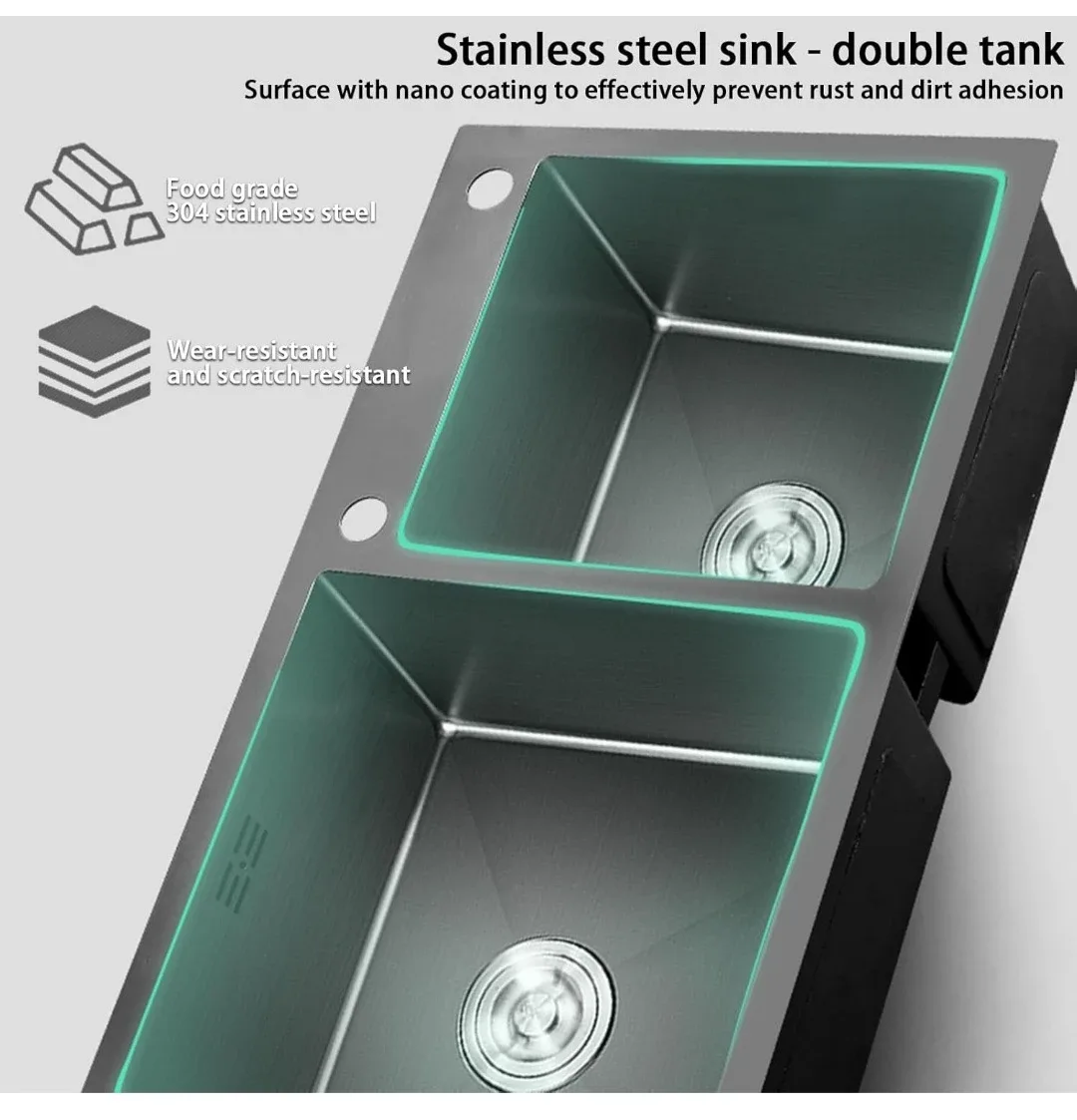 Stainless Steel Double Kitchen Sink image indicator(5)