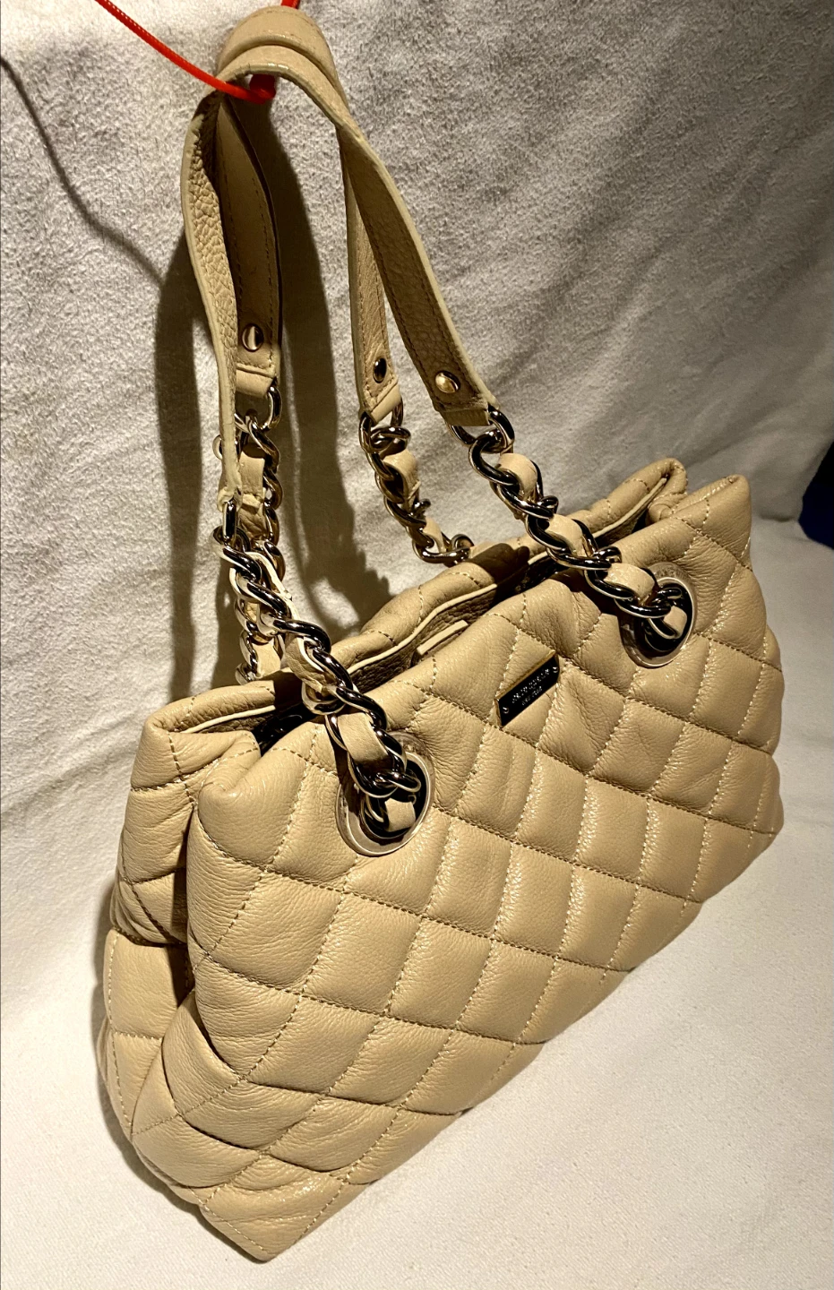 Kate Spade Cream Quilted Leather Shoulder Bag