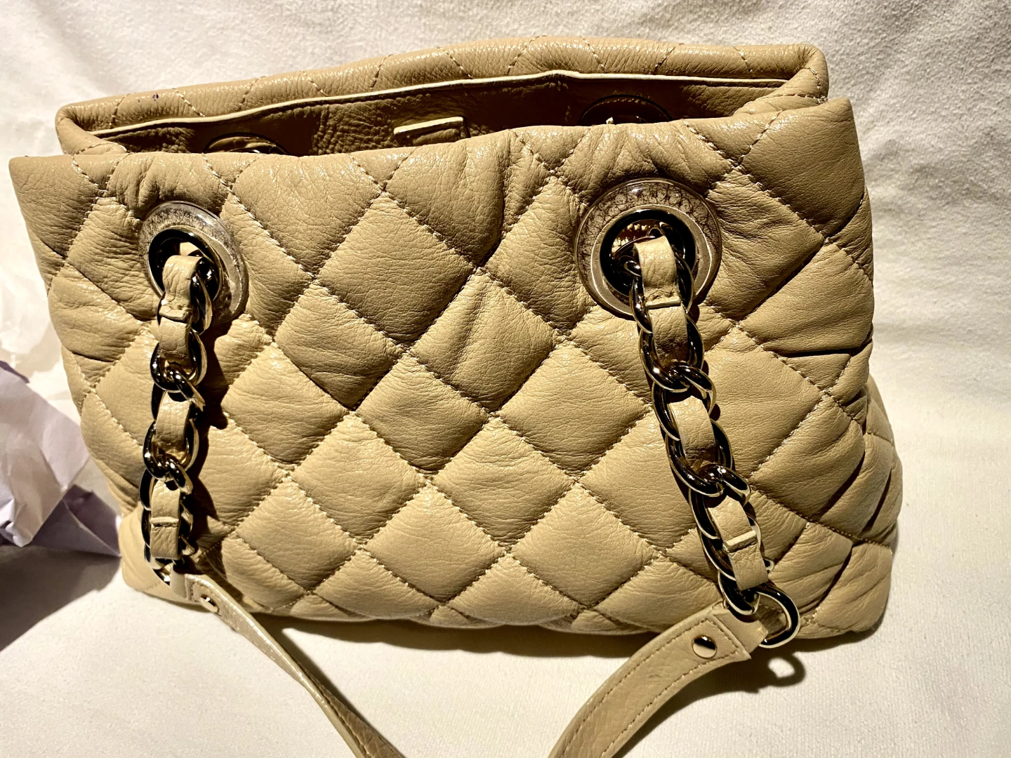 Kate Spade Cream Quilted Leather Shoulder Bag - photo 5